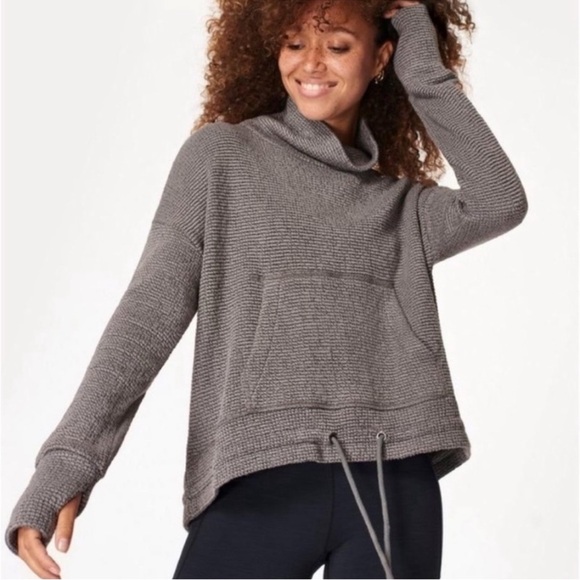 Sweaty Betty Restful Boucle Funnel Cowl Neck Sweatshirt - Picture 1 of 6